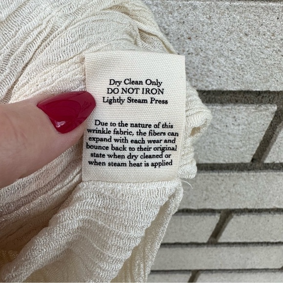 Savannah Morrow Silk Bamboo Cream Crinkle Fabric Blazer Cardigan Top - Picture 9 of 10